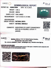 4.06/CT Natural Panna Stone with Govt. Lab Certificate (6771)